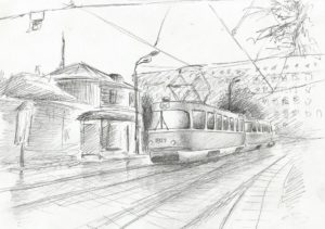 Рисование трамвайных путей