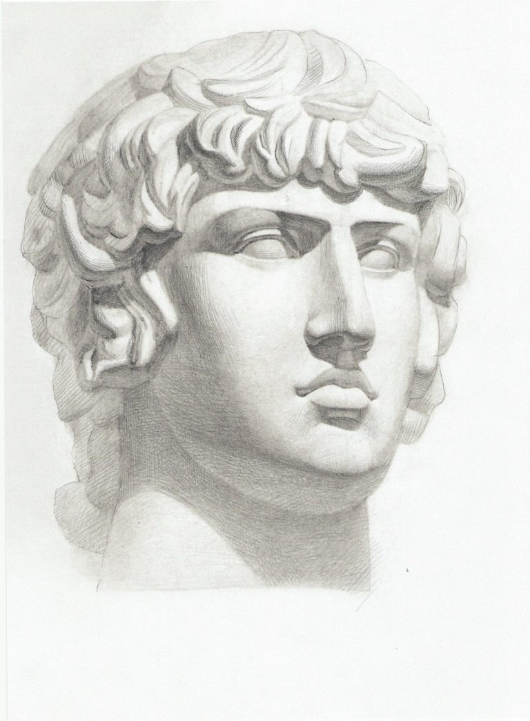 Гипсовая голова Антиноя Академический рисунок